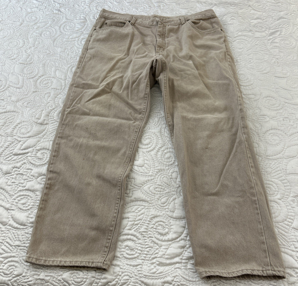 Vintage Lee Riders Mens Straight Leg Jeans Beige Made USA Denim 39x30